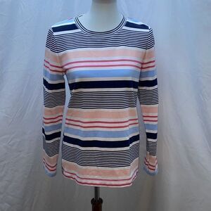 T by Talbots summer stripe shirt top Sz S L/S